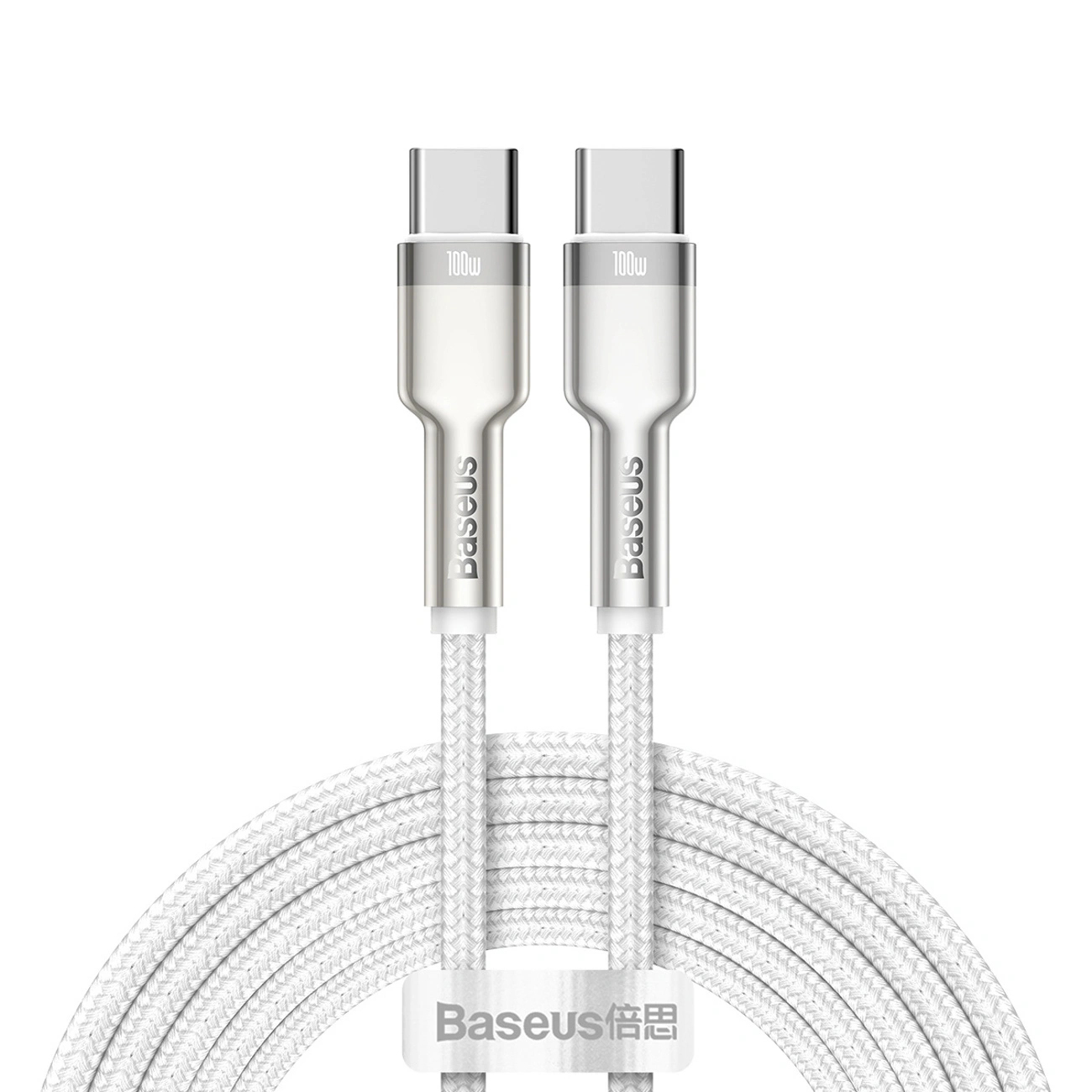 Kabel Baseus Cafule Metal 100W USB-C - USB-C 2m - biały Kabel Baseus Cafule Metal 100W USB-C - USB-C 2m - biały