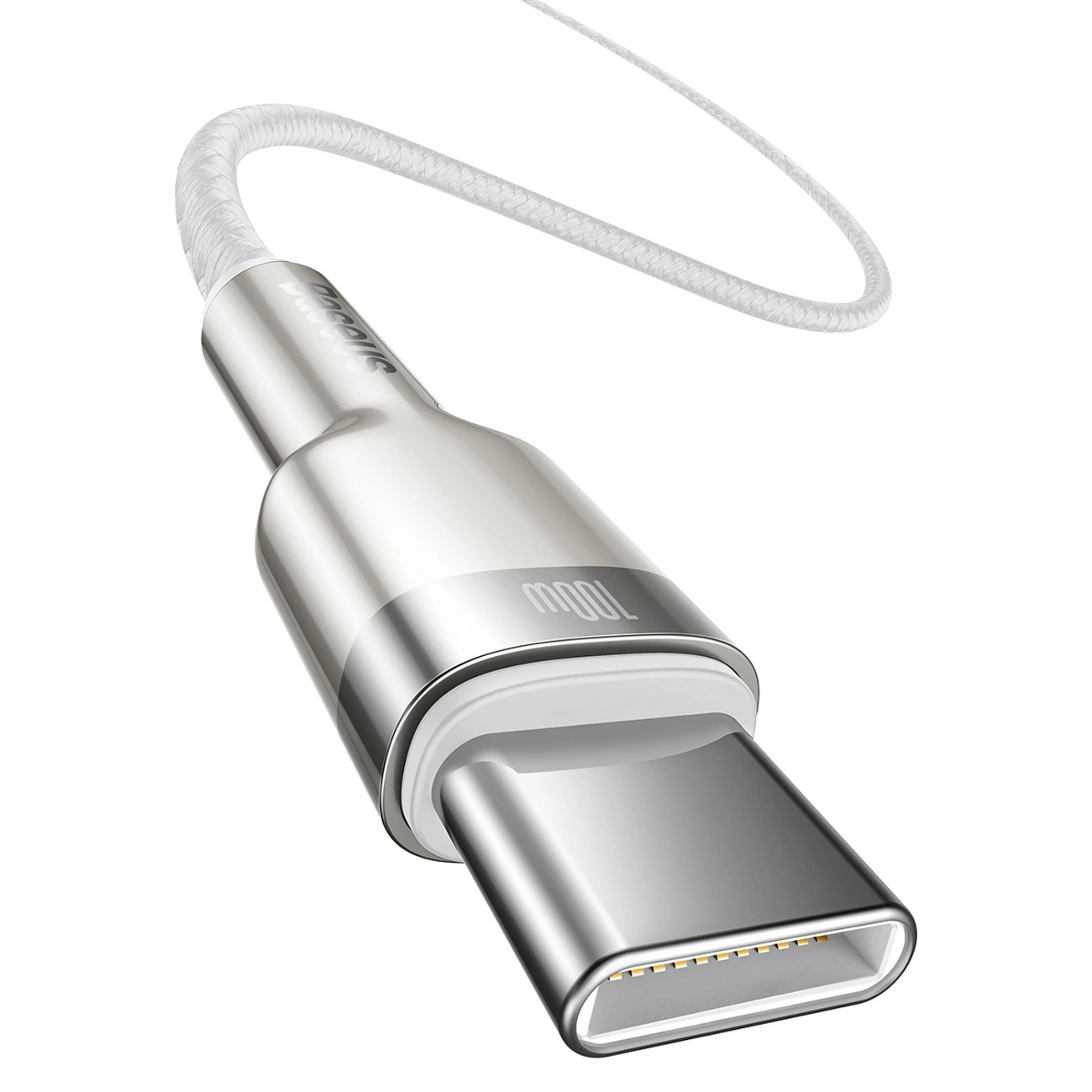 Kabel Baseus Cafule Metal 100W USB-C - USB-C 2m - biały Kabel Baseus Cafule Metal 100W USB-C - USB-C 2m - biały