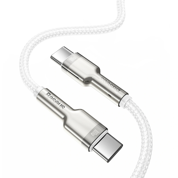Zdjęcie produktu: Kabel Baseus Cafule Metal 100W USB-C - USB-C 2m - biały Zdjęcie produktu: Kabel Baseus Cafule Metal 100W USB-C - USB-C 2m - biały