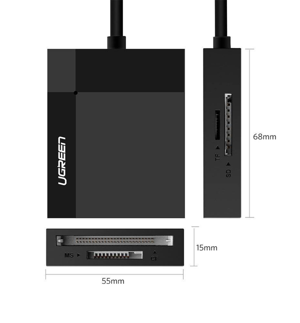 Zdjęcie produktu: Czytnik kart UGREEN CR125 USB 3.0 0.5m (czarny)