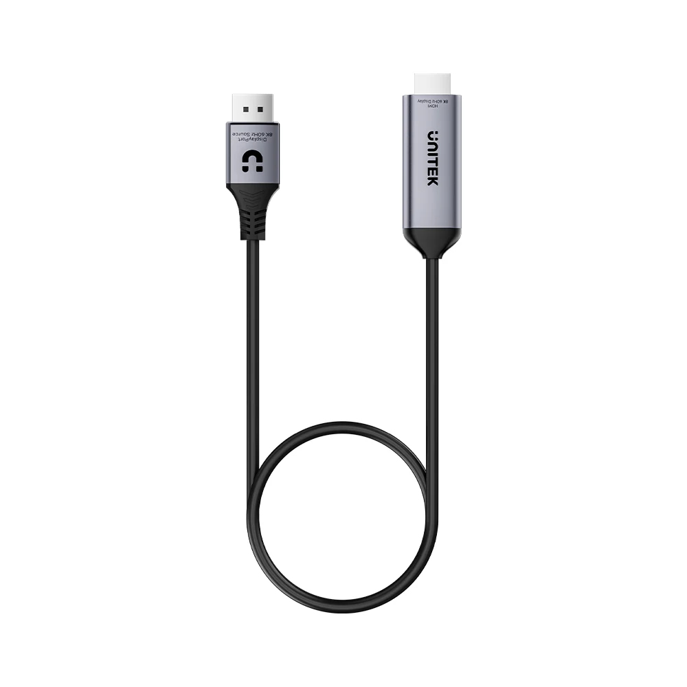 Unitek Kabel DisplayPort 1.4 na HDMI 2.1 8K@60Hz HDR DSC v1.2a 1,8m Unitek Kabel DisplayPort 1.4 na HDMI 2.1 8K@60Hz HDR DSC v1.2a 1,8m