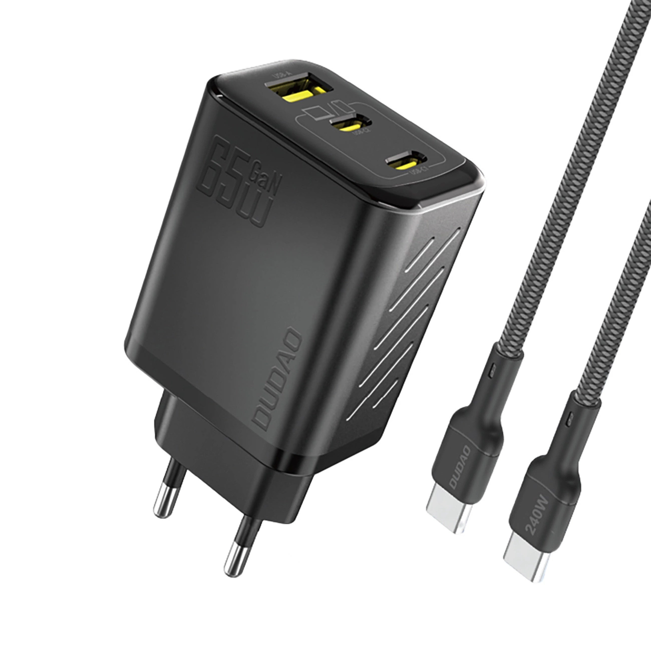 Ładowarka sieciowa Dudao A29C 65W GaN + kabel USB-C - czarna