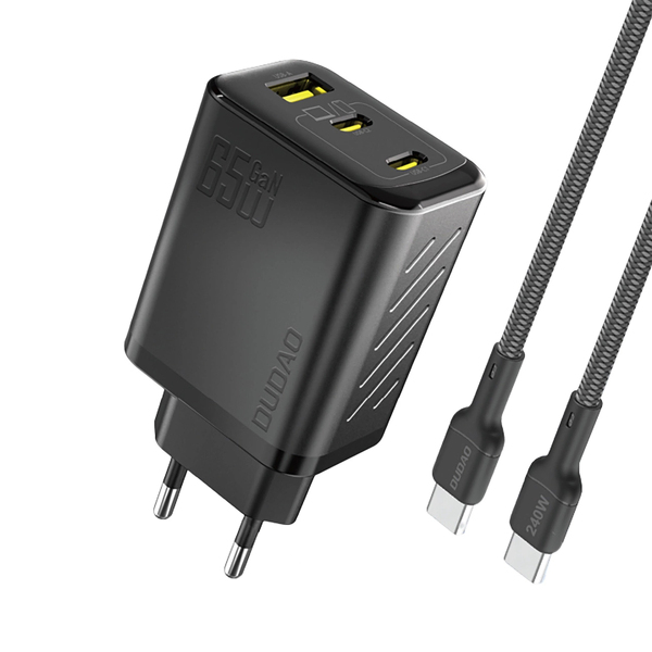 Zdjęcie produktu: Ładowarka sieciowa Dudao A29C 65W GaN + kabel USB-C - czarna