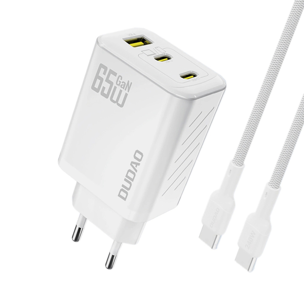 Zdjęcie produktu: Ładowarka sieciowa Dudao A29C 65W GaN + kabel USB-C - biała