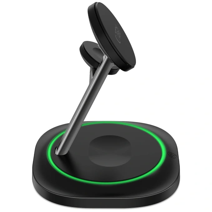 Ładowarka indukcyjna Tech-Protect QI15W-A46 3w1 Magnetic MagSafe - czarna