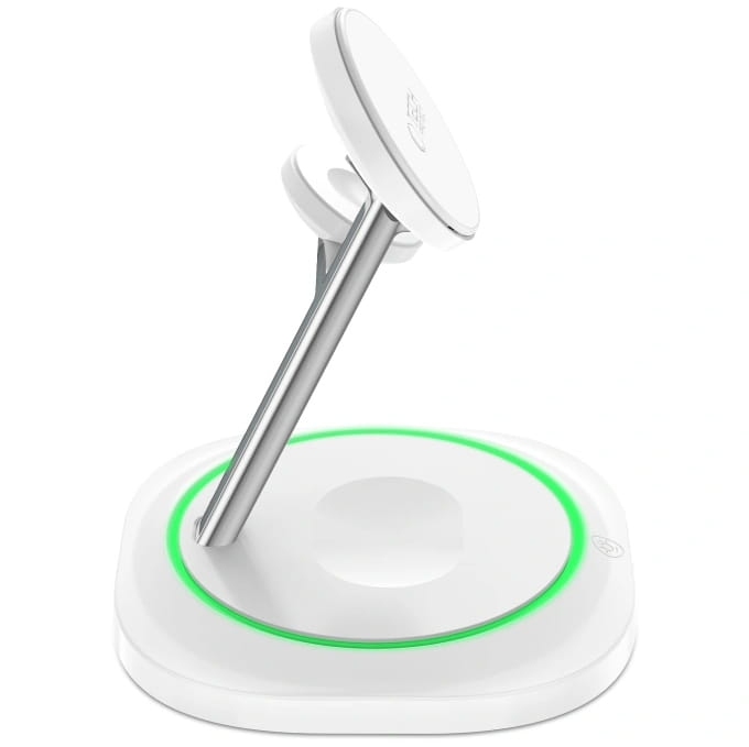 Ładowarka indukcyjna Tech-Protect QI15W-A46 3w1 Magnetic MagSafe - biała Ładowarka indukcyjna Tech-Protect QI15W-A46 3w1 Magnetic MagSafe - biała