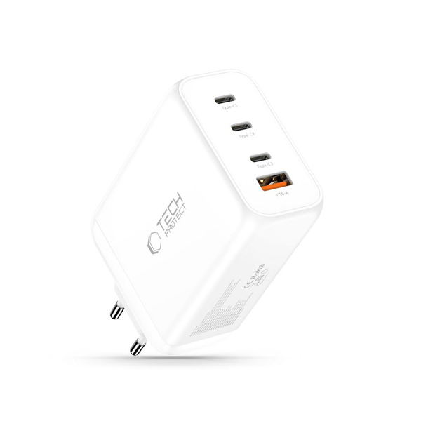Zdjęcie produktu: Ładowarka sieciowa Tech-Protect NC240W-GaN 4-Porty 240W - biała