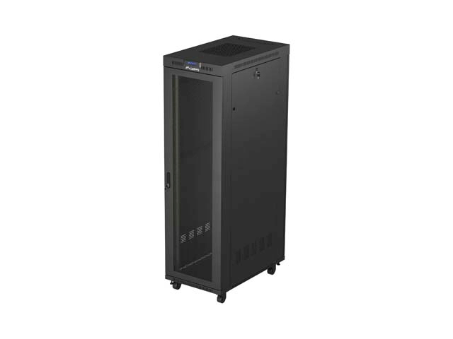 Szafa instalacyjna RACK stojąca 19 42U 600x1000 czarna, LCD, Lanberg V2