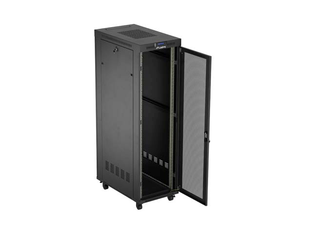 Szafa instalacyjna RACK stojąca 19 42U 600x1000 czarna, LCD, Lanberg V2