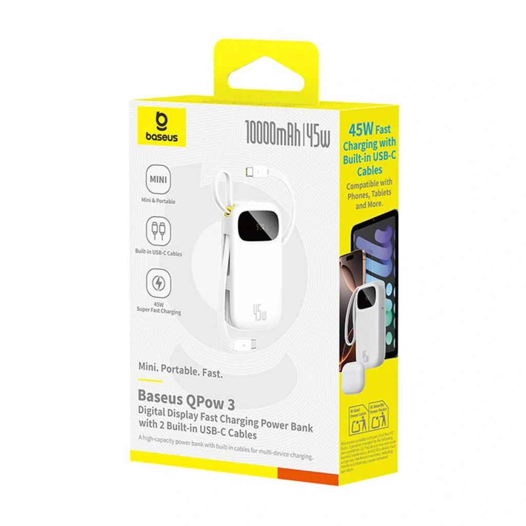 Powerbank Baseus EnerFill FC31 QPow3 10000mAh 45W USB-C - biały