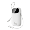 Powerbank Baseus EnerFill FC31 QPow3 10000mAh 45W z wyświetlaczem cyfrowym z 2 wbudowanymi kablami USB-C - biały
