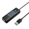 Orico Hub USB-A, RJ45 Ethernet 2,5Gbps, 3x USB-A, czarny