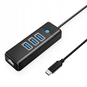 Miniatura produktu: Orico Hub USB-C, RJ45 Ethernet 2,5Gbps, 3x USB-A, czarny