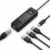 Miniatura zdjęcia: Orico Hub USB-C, RJ45 Ethernet 2,5Gbps, 3x USB-A, czarny