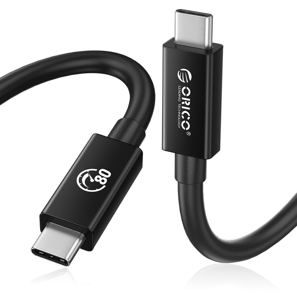 Zdjęcie produktu: Orico Przewód Thunderbolt 5 USB-C 80Gbps, 240W, 8K@60Hz, 1,5m, czarny Zdjęcie produktu: Orico Przewód Thunderbolt 5 USB-C 80Gbps, 240W, 8K@60Hz, 1,5m, czarny