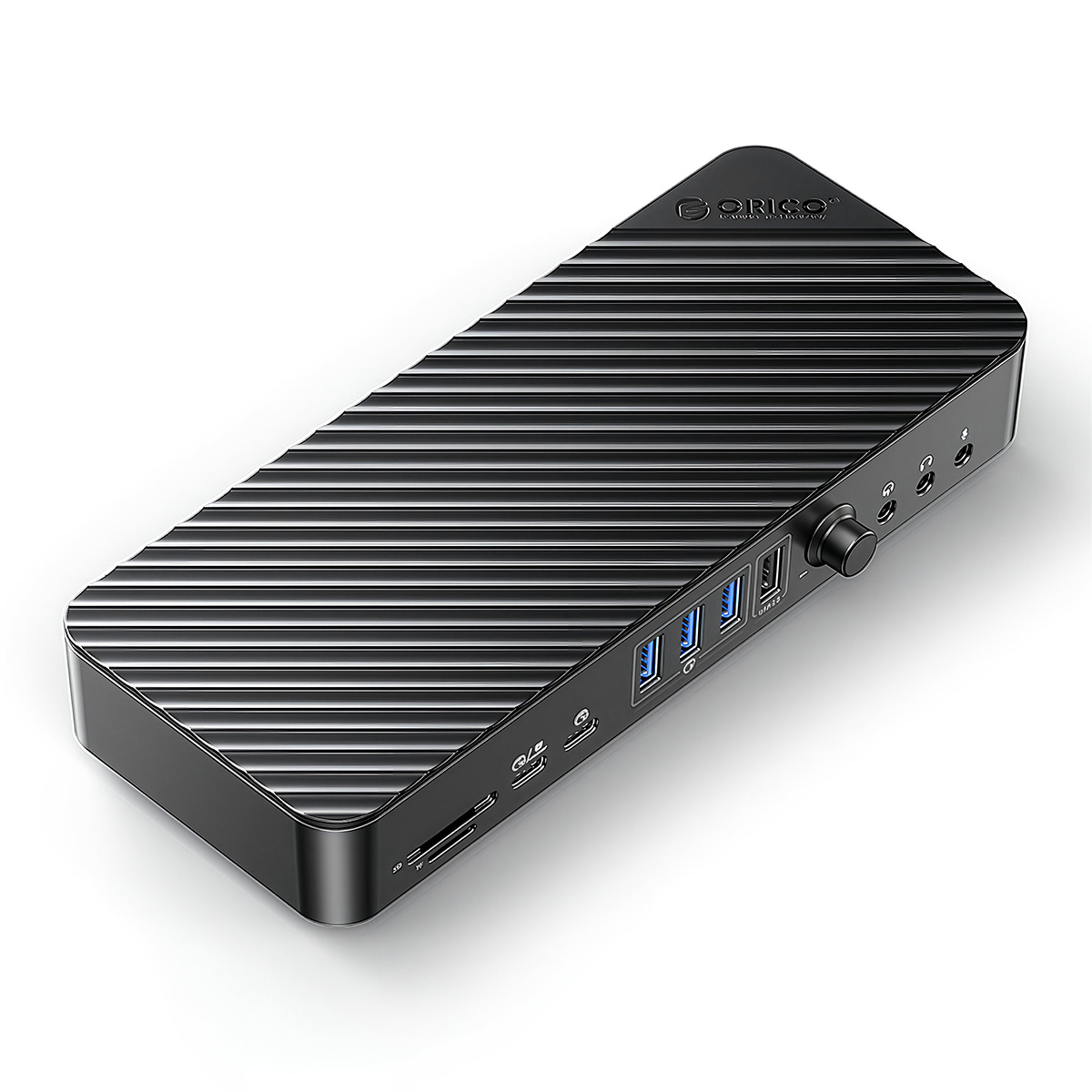 Orico Stacja dokująca USB-C 10 Gbps, 2x DP HDMI PD 60W, 6x USB-A, karty SD
