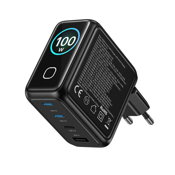 Zdjęcie produktu: Unitek Ładowarka GaN z wyświetlaczem 100W 3xUSB-C 1xUSB-A PD3.0 QC4.0