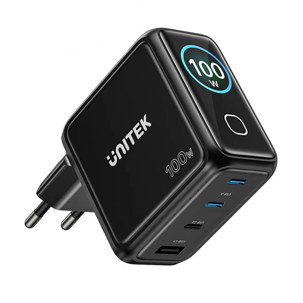 Zdjęcie produktu: Unitek Ładowarka GaN z wyświetlaczem 100W 3xUSB-C 1xUSB-A PD3.0 QC4.0