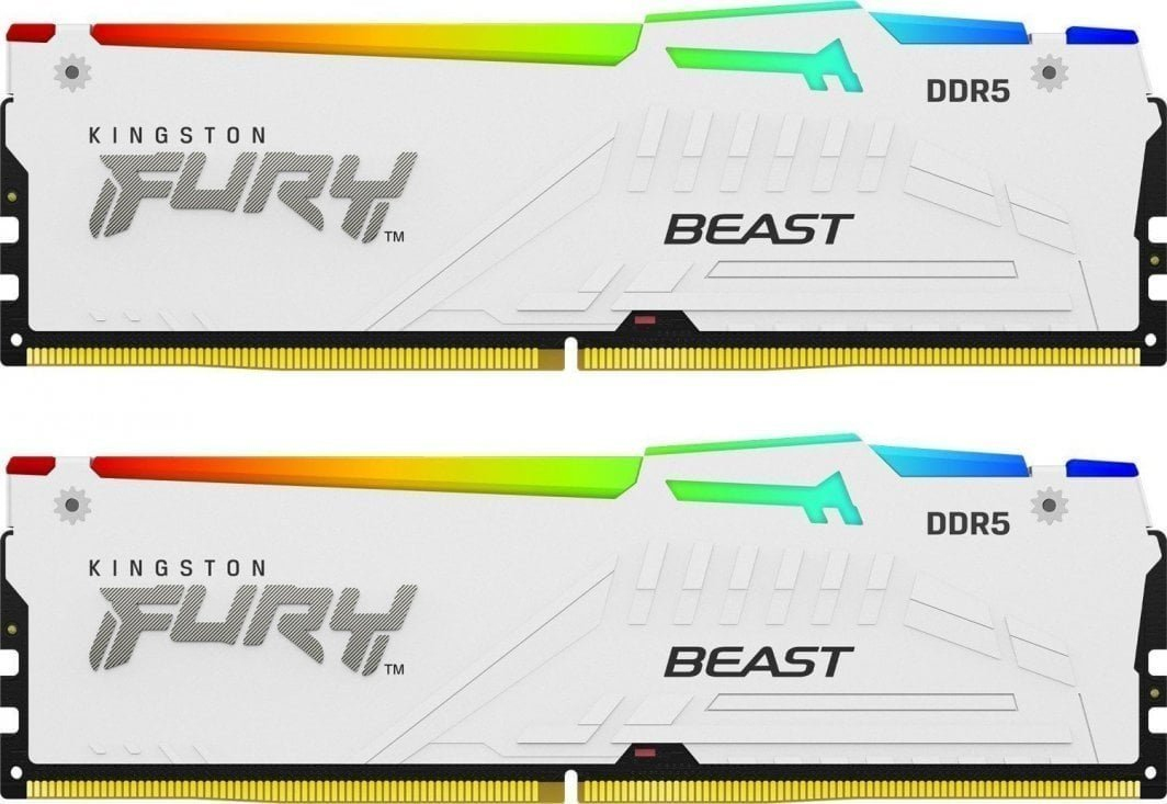 Pamięć Kingston FURY Beast RGB White 64GB (2x32GB) DDR5 6000Mhz CL30 EXPO