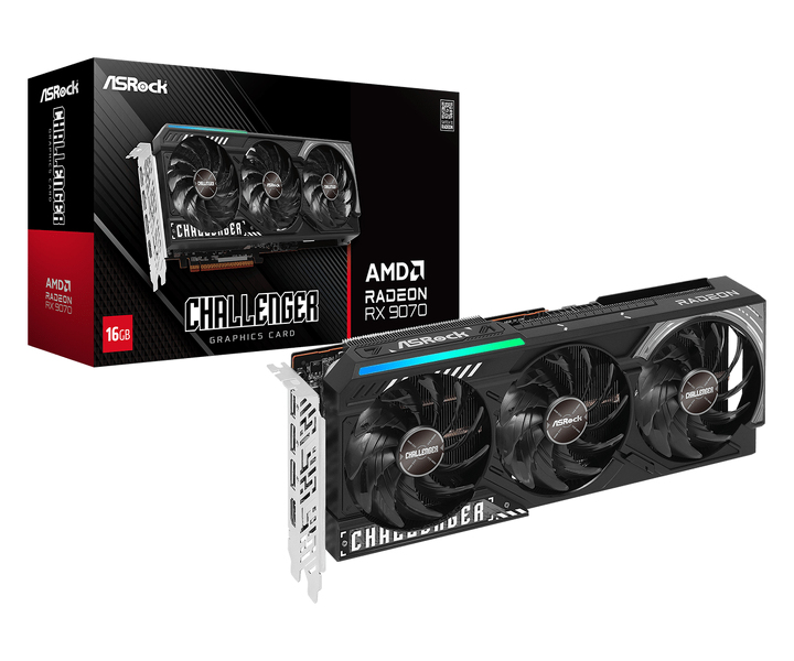 Zdjęcie produktu: ASRock Radeon RX 9070 Challenger 16GB PCI-E GDDR6 (RX9070 CL 16G) Zdjęcie produktu: ASRock Radeon RX 9070 Challenger 16GB PCI-E GDDR6 (RX9070 CL 16G)