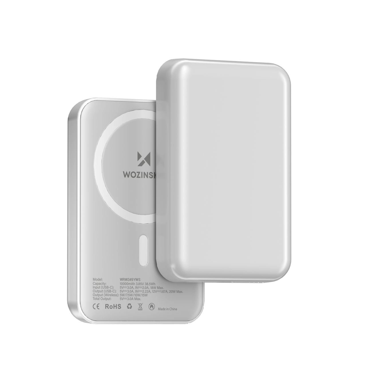 Powerbank magnetyczny Wozinsky WRW349YWS 10000 mAh - biały