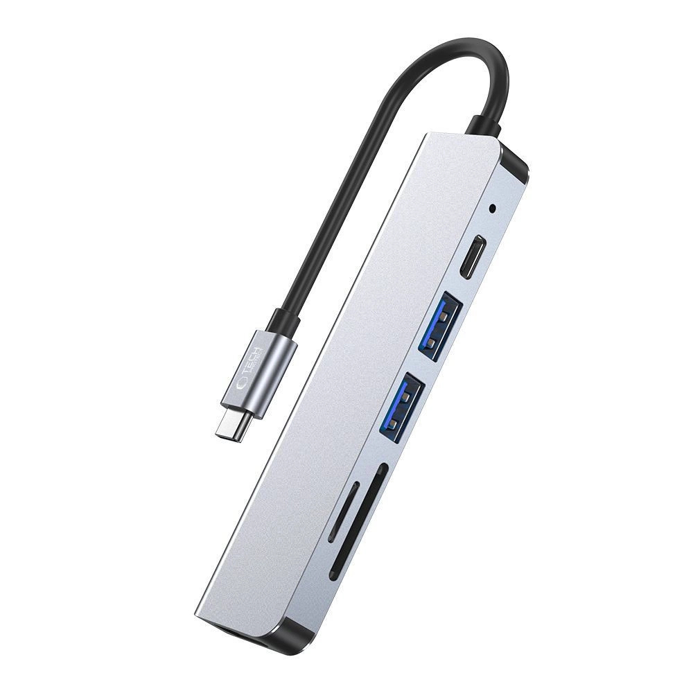 HUB Tech-Protect V4 6w1 USB-C - USB-A/USB-C/HDMI/czytnik kart microSD/TF/SD HUB Tech-Protect V4 6w1 USB-C - USB-A/USB-C/HDMI/czytnik kart microSD/TF/SD