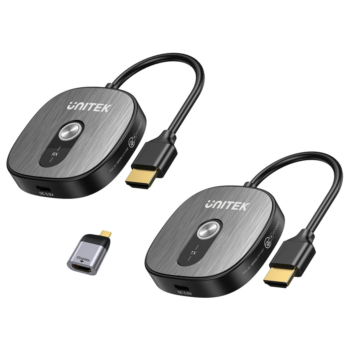 Unitek Bezprzewodowy odbiornik HDMI 4K@30Hz z nadajnikiem i USB-C do HDMI
