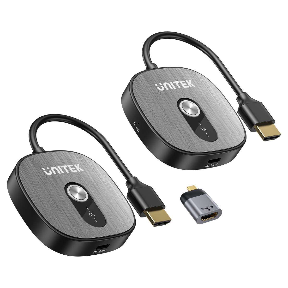 Unitek Bezprzewodowy odbiornik HDMI 4K@30Hz z nadajnikiem i USB-C do HDMI