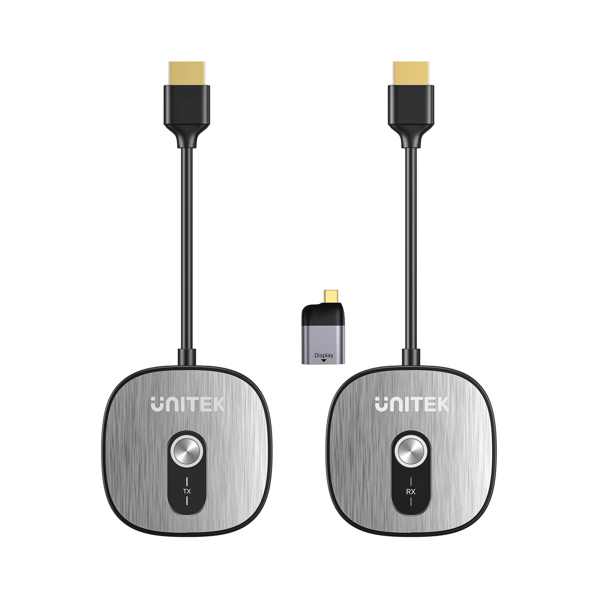 Unitek Bezprzewodowy odbiornik HDMI 4K@30Hz z nadajnikiem i USB-C do HDMI