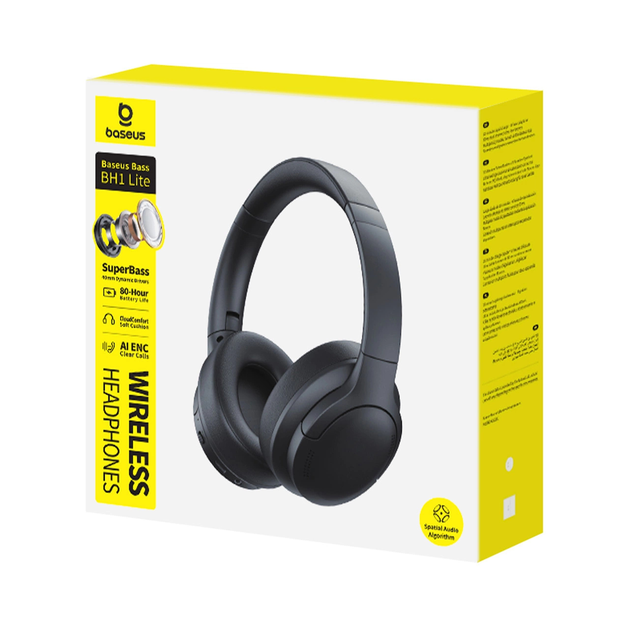 Słuchawki bezprzewodowe Baseus Bass BH1 Lite nauszne Bluetooth 6.0 - czarne