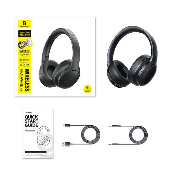Zdjęcie produktu: Słuchawki bezprzewodowe Baseus Bass BH1 Lite nauszne Bluetooth 6.0 - czarne