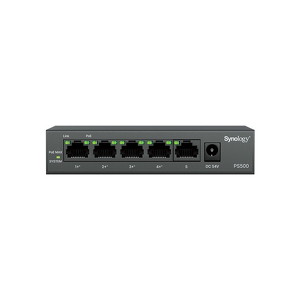 Miniatura produktu: Synology Switch POE+ PS500 5 xRJ-45 1GbE4 4PoE+ 60W Miniatura produktu: Synology Switch POE+ PS500 5 xRJ-45 1GbE4 4PoE+ 60W