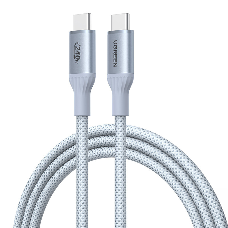 Kabel USB-C Ugreen L534 PD 240W, 480Mbps, 1m srebrny