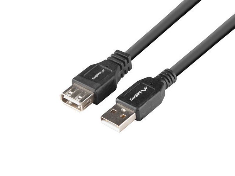 Zdjęcie produktu: Przedłużacz USB-A M/F 2.0 1 m czarny (box) Lanberg Zdjęcie produktu: Przedłużacz USB-A M/F 2.0 1 m czarny (box) Lanberg