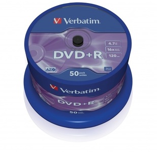Miniatura produktu: Verbatim DVD+R 4,7GB x16 50szt. Miniatura produktu: Verbatim DVD+R 4,7GB x16 50szt.