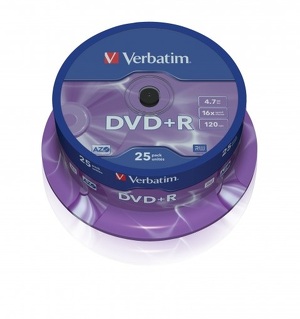 Miniatura produktu: Verbatim DVD+R 4,7GB x16 25szt. Miniatura produktu: Verbatim DVD+R 4,7GB x16 25szt.