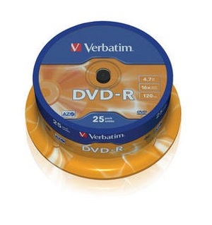 Miniatura produktu: Verbatim DVD-R 4,7GB x16 25szt. Miniatura produktu: Verbatim DVD-R 4,7GB x16 25szt.