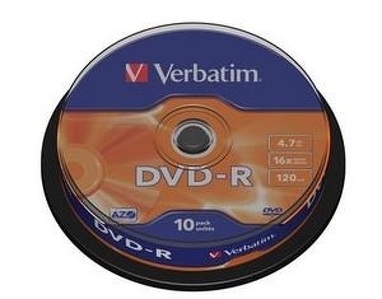 Miniatura produktu: Verbatim DVD-R 4,7GB x16 10szt Miniatura produktu: Verbatim DVD-R 4,7GB x16 10szt