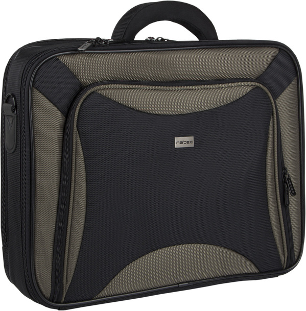 Zdjęcie produktu: Natec Pitbull Black - Olive, czarna-oliwkowa torba na laptopa 17" + wewnętrzne etui CDR, LC-PIT-BGR-170