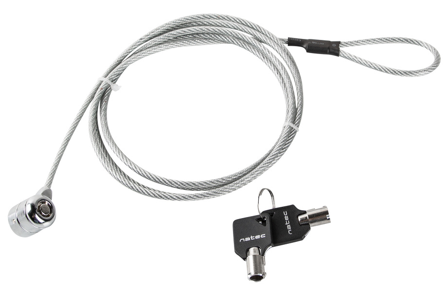 Zdjęcie produktu: Linka zabezpieczająca notebooka z zapięciem na klucz Natec Lobster Key NZL-0225