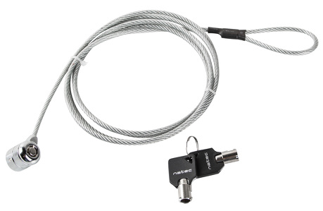 Miniatura produktu: Linka zabezpieczająca notebooka z zapięciem na klucz Natec Lobster Key NZL-0225