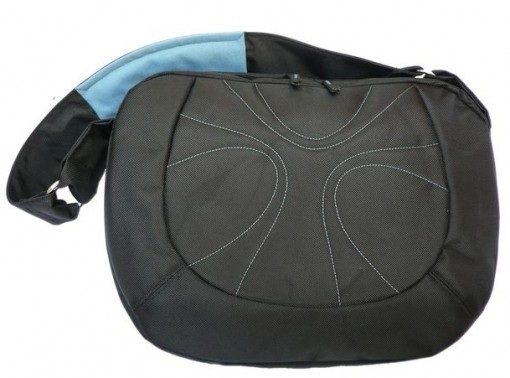 Natec Impress Orange Black - Blue, czarno-niebieska torba na laptopa 15,4", IM-ORA-B-154