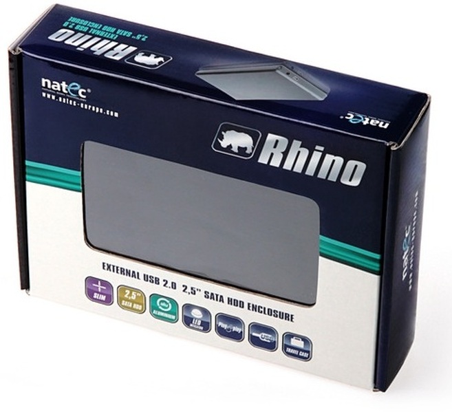 Zdjęcie produktu: Natec Rhino Black - aluminiowa kieszeń na dysk SATA 2.5" USB 2.0, NKZ-0275