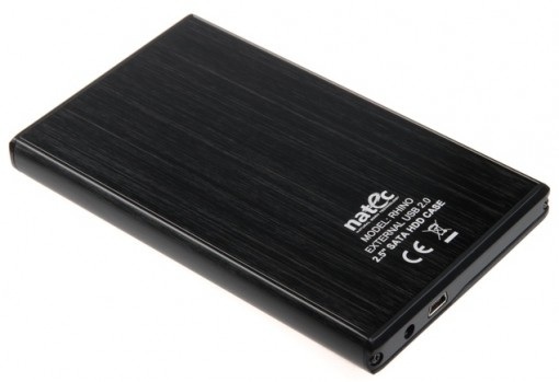 Natec Rhino Black - aluminiowa kieszeń na dysk SATA 2.5" USB 2.0, NKZ-0275