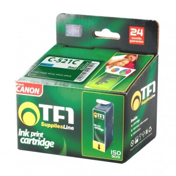 Zdjęcie produktu: Tusz TFO C-521C Canon 521 (CLI-521C) Cyan 9ml Zdjęcie produktu: Tusz TFO C-521C Canon 521 (CLI-521C) Cyan 9ml