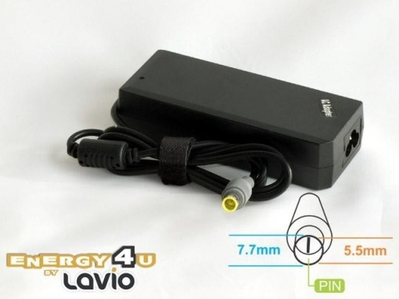 Zdjęcie produktu: Energy4U PA14 20V / 4.5A (7.7x5.5mm + PIN) 90W, zasilacz do notebooka / laptopa IBM, Lenovo