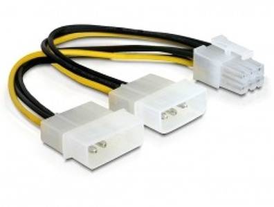 Miniatura produktu: Delock 82315, adapter 2x Molex 4-pin na PCI-E 6-pin