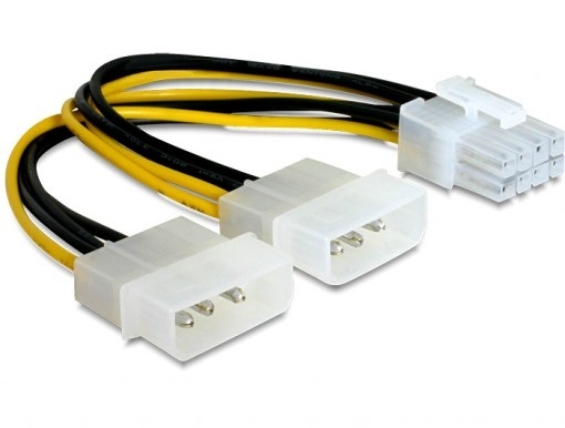 Delock 82397, adapter 2x Molex 4-pin na PEG 8-pin