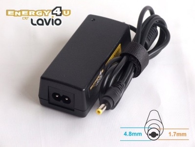 Miniatura produktu: Energy4U PA87 12V / 3A (4.8x1.7mm) 36W, zasilacz do netbooka / laptopa ASUS EeePC