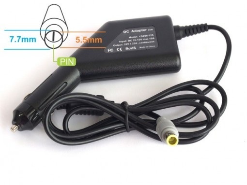 Energy4U CA23 20V / 3.25A (7.7x5.5mm + PIN) 65W, zasilacz samochodowy do notebooka IBM / Lenovo